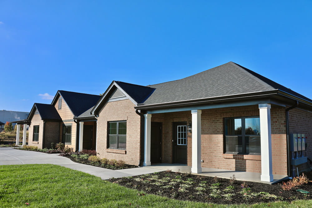 The exterior of an extended stay apartment.