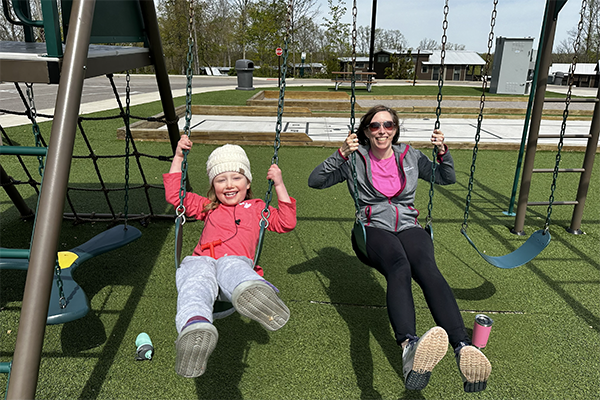 Vivian and her mom at the park.
