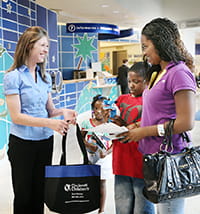 A family arrives at Cincinnati Children's Hospital.