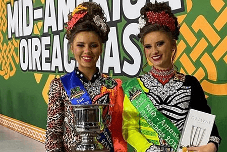 Cate and Erin pose for a photo.