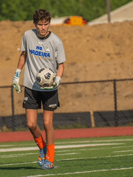 On the soccer field.