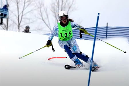 Tori skiing.