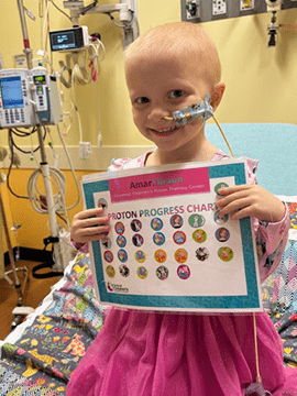 Amari with her sticker progress chart.