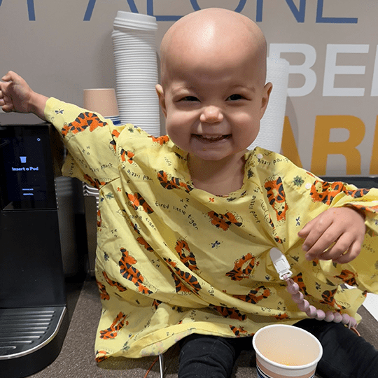 Raegan retained her bright smile during her treatment.