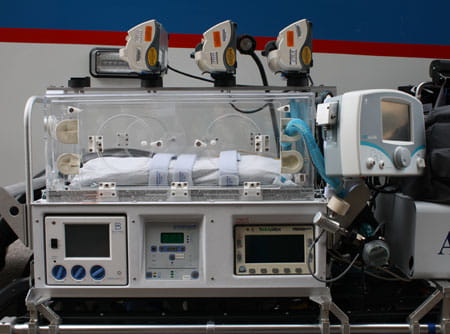 Emergency equipment for the Cincinnati Children's Transport Team.