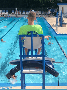 Anthony lifeguarding.
