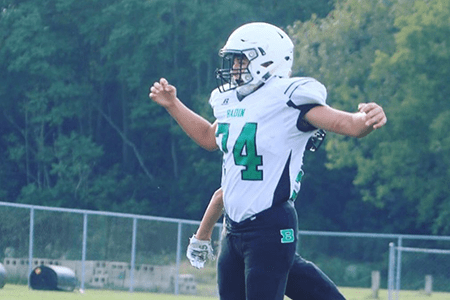 Max on the football field.