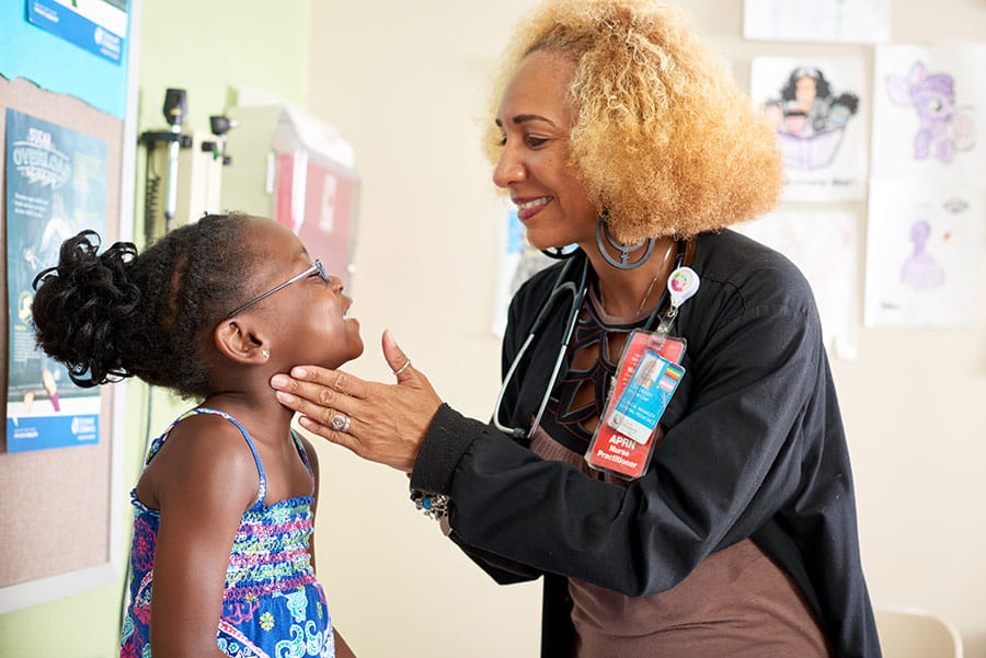 A doctor with a patient.