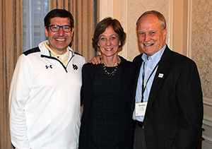 (L-r) Derek Wheeler, MD, Chief of Staff; Sue Poynter, director, Pediatric Residency Training Program; and Tom DeWitt, MD director, General and Community Pediatrics; hosted a reception for alumni and friends that more than 150 guests attended.